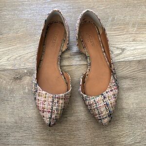 J Crew multi-color woven flats
